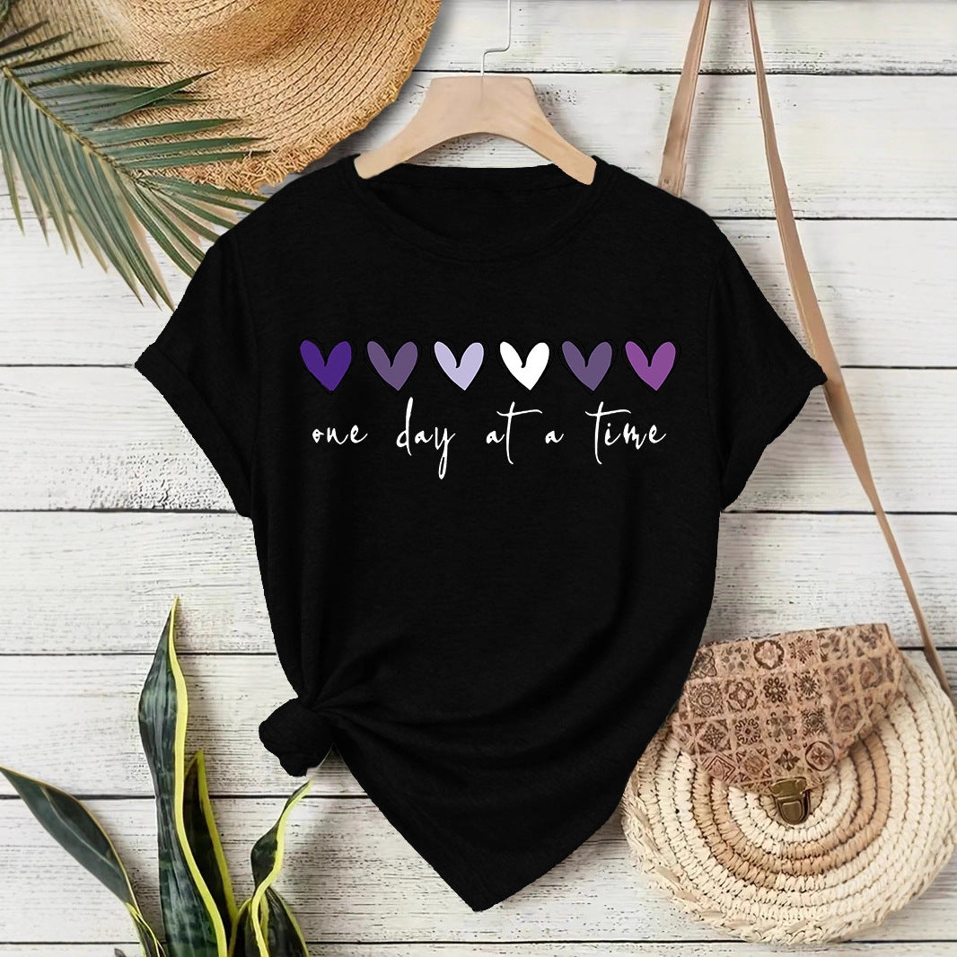 Heart Print Short Sleeve