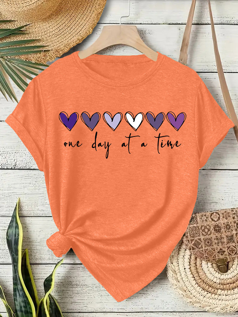 Heart Print Short Sleeve