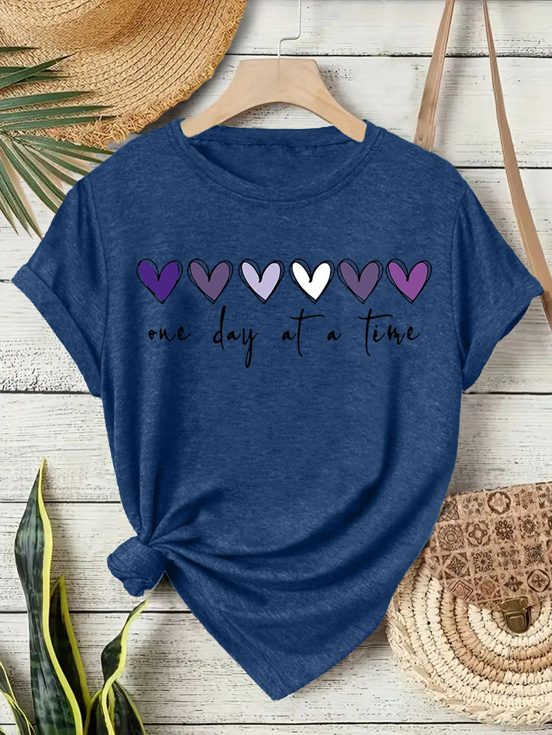 Heart Print Short Sleeve