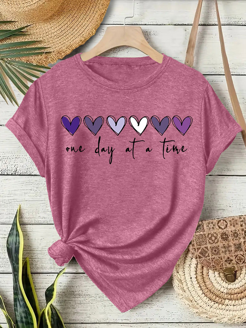 Heart Print Short Sleeve