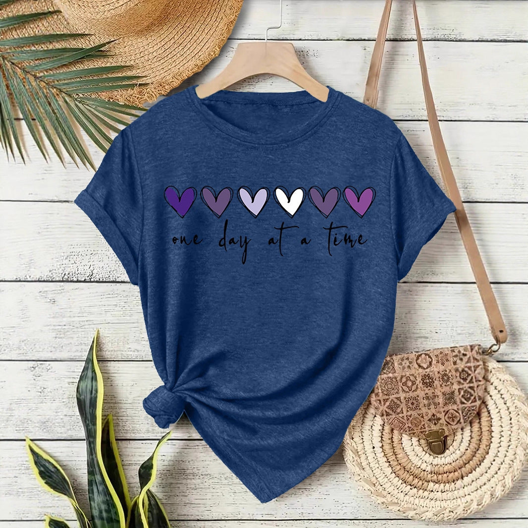 Heart Print Short Sleeve