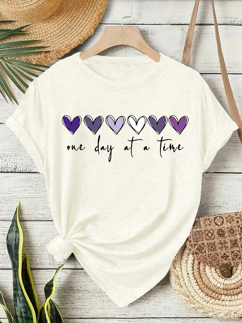 Heart Print Short Sleeve