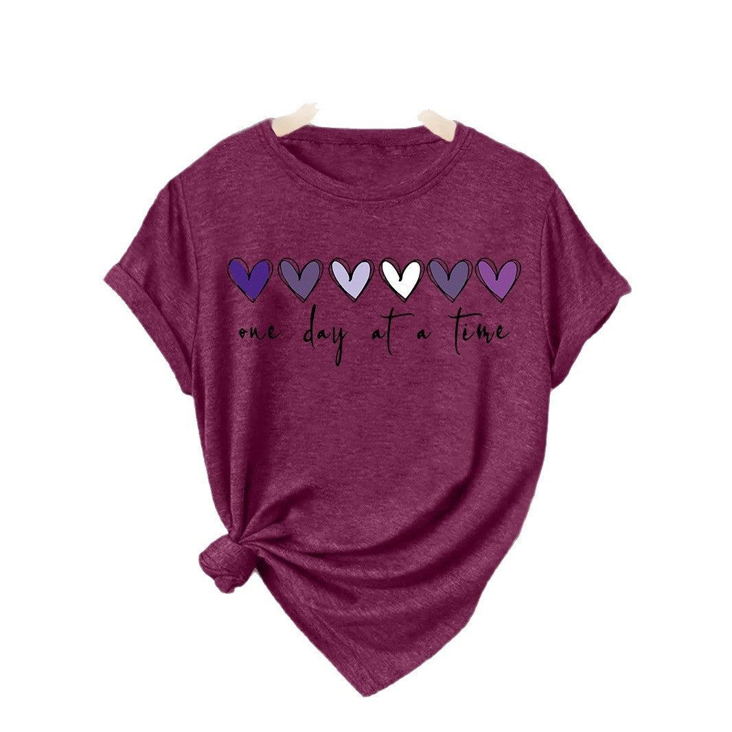 Heart Print Short Sleeve