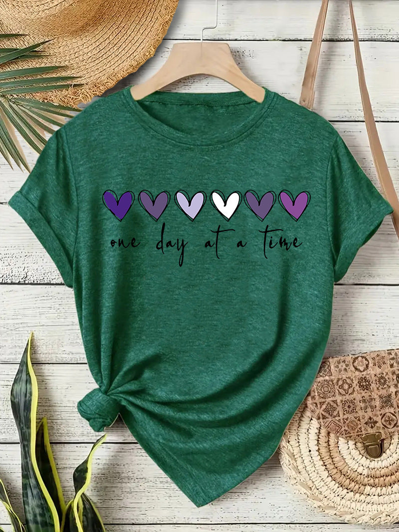 Heart Print Short Sleeve