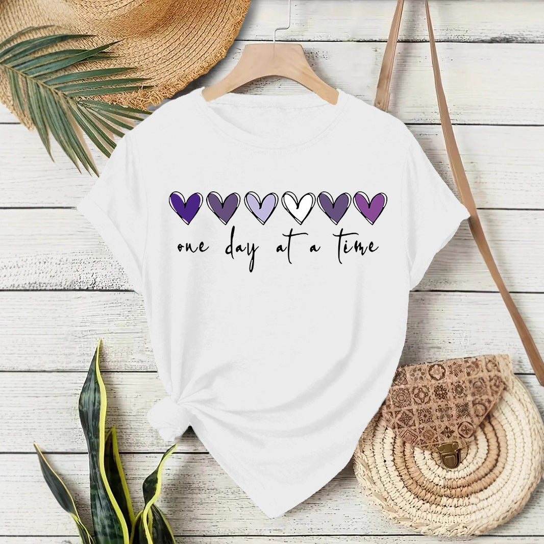 Heart Print Short Sleeve