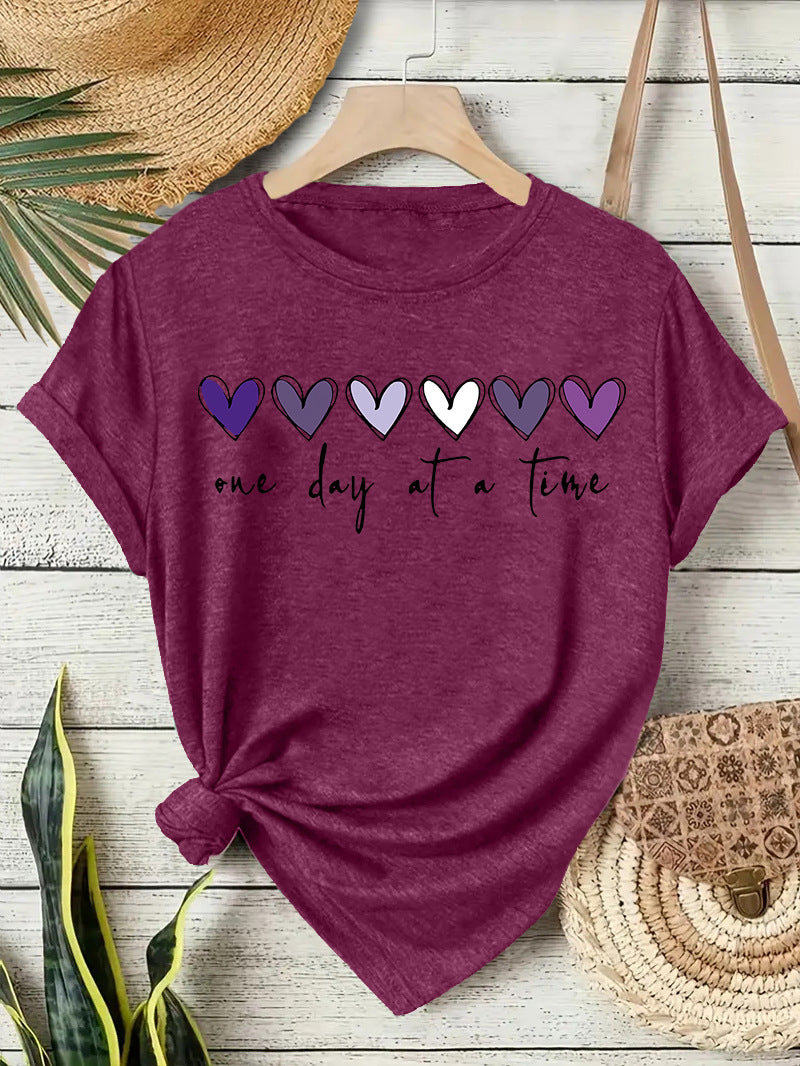 Heart Print Short Sleeve