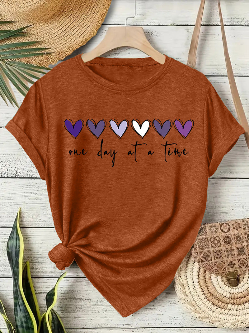 Heart Print Short Sleeve