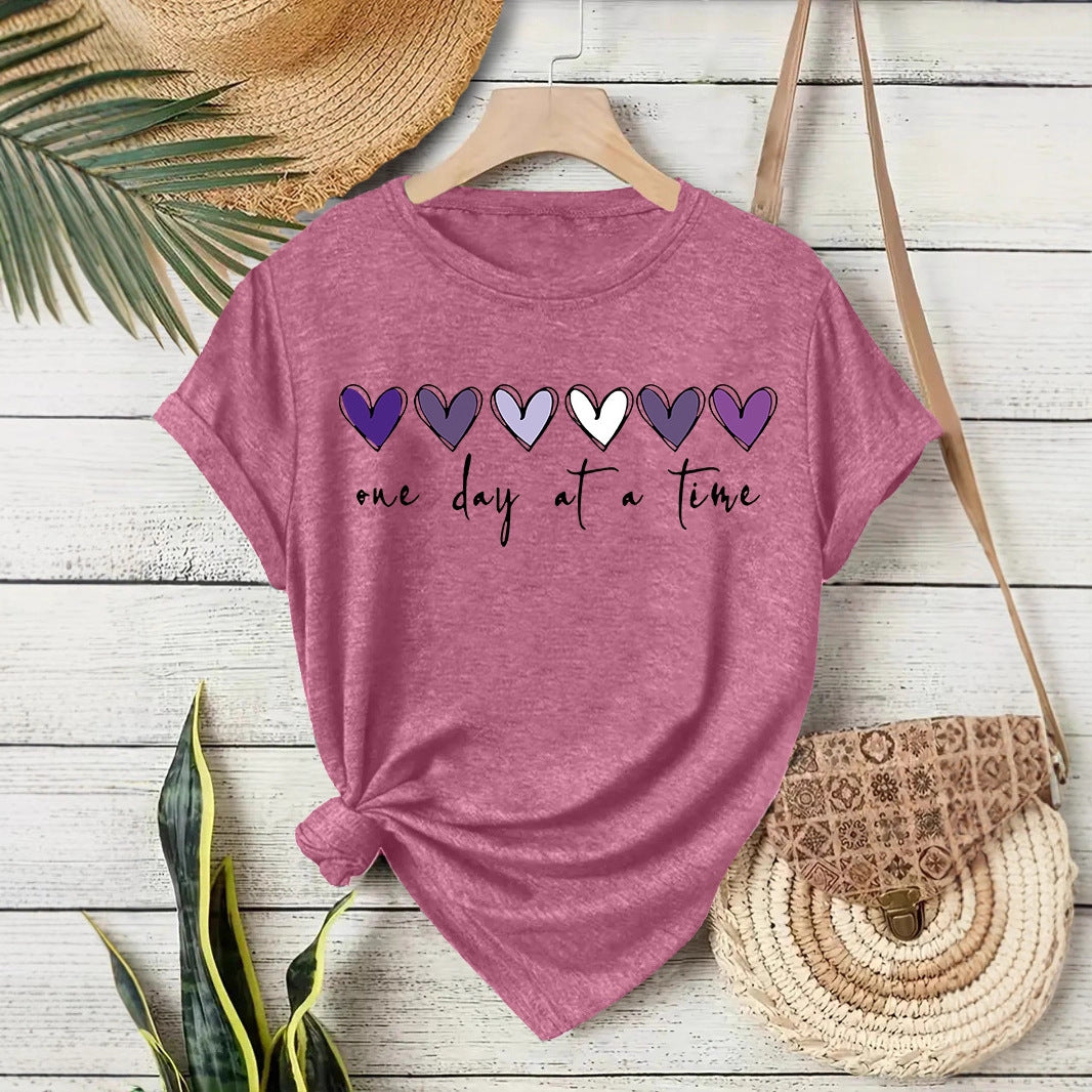 Heart Print Short Sleeve