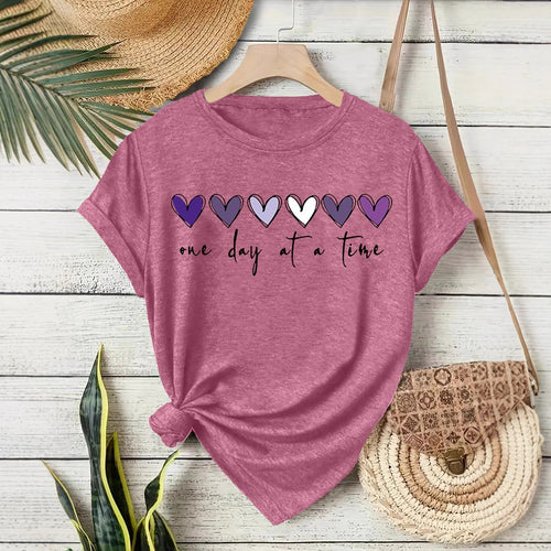 Heart Print Short Sleeve